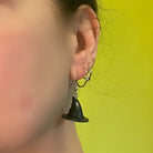 Spooky Witch Hat Earrings made with upcycled LEGO®