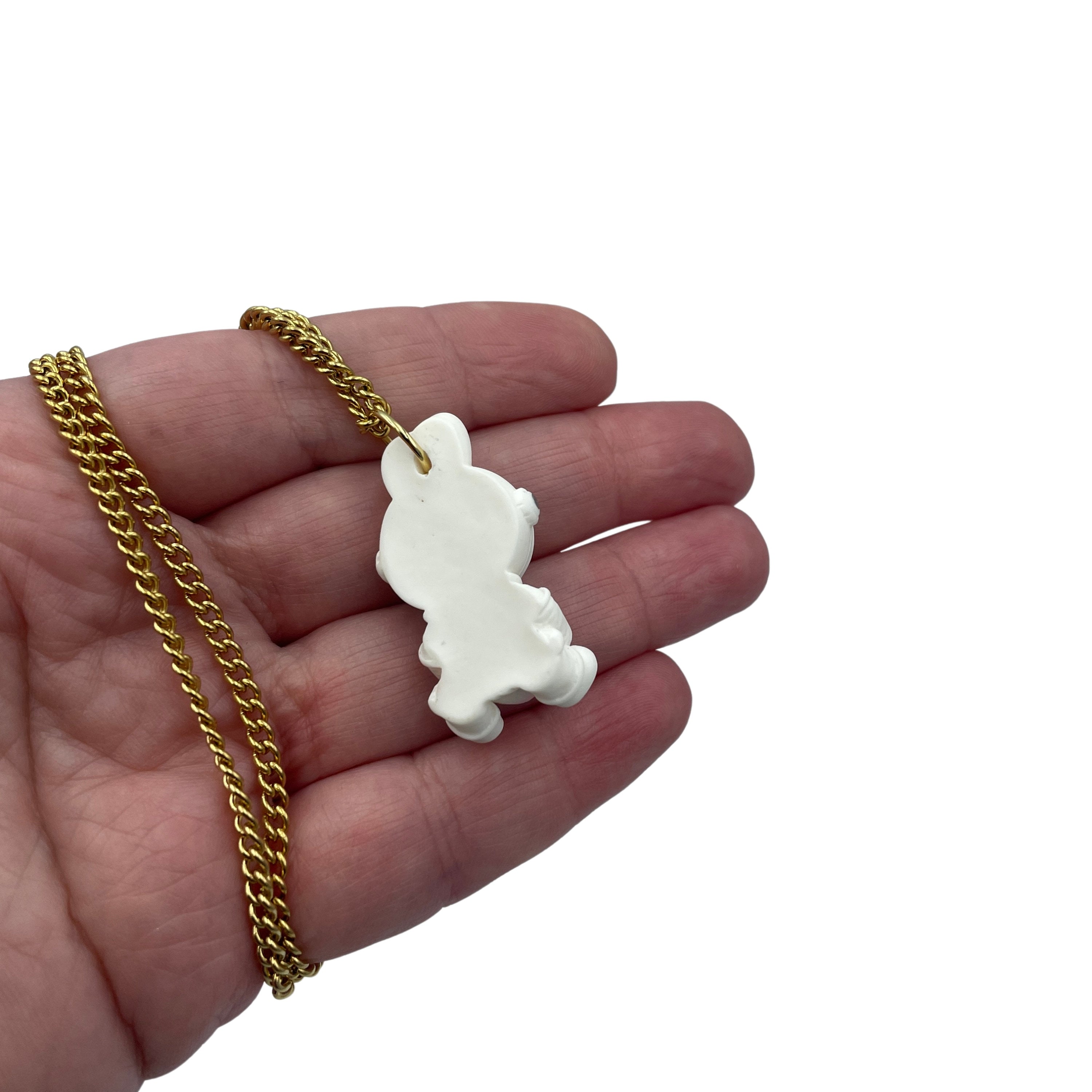 Cute Kawaii Bunny Astronaut with Heart Necklace