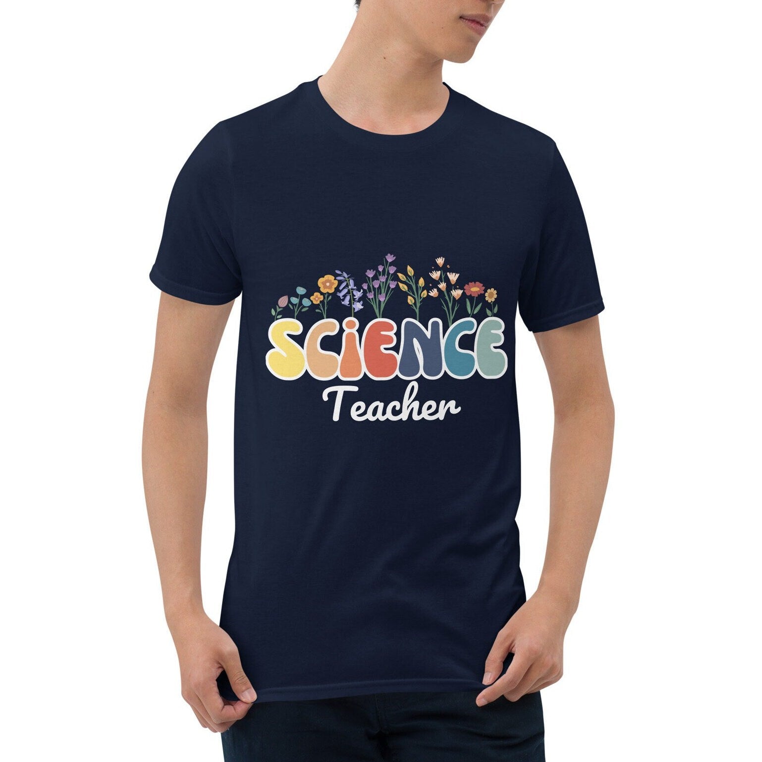 Retro Wildflowers Science Teacher T-shirt