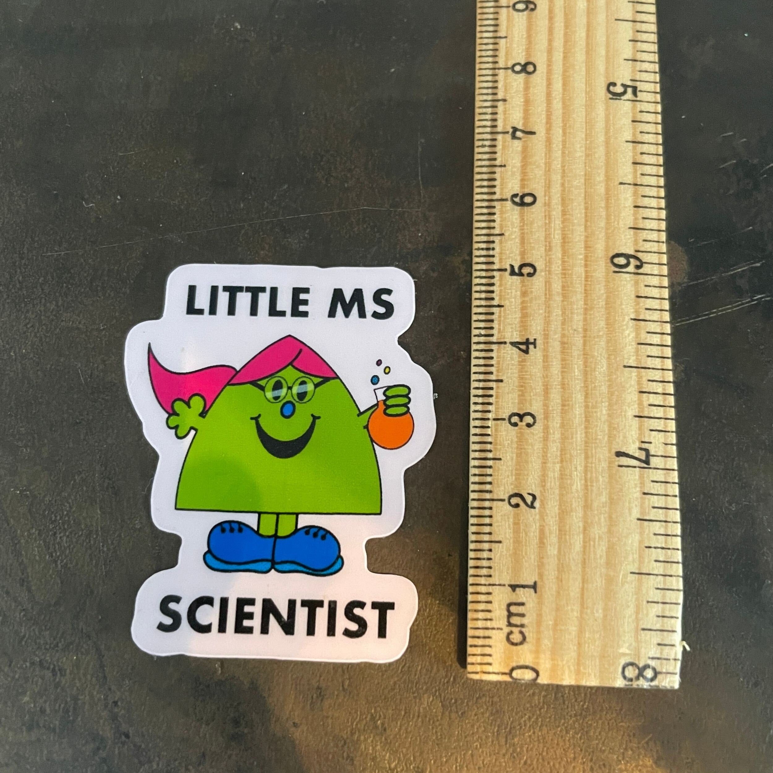 Little Ms Scientist Vinyl Coated Magnet. STEMinist Women and Girls in Science Gift