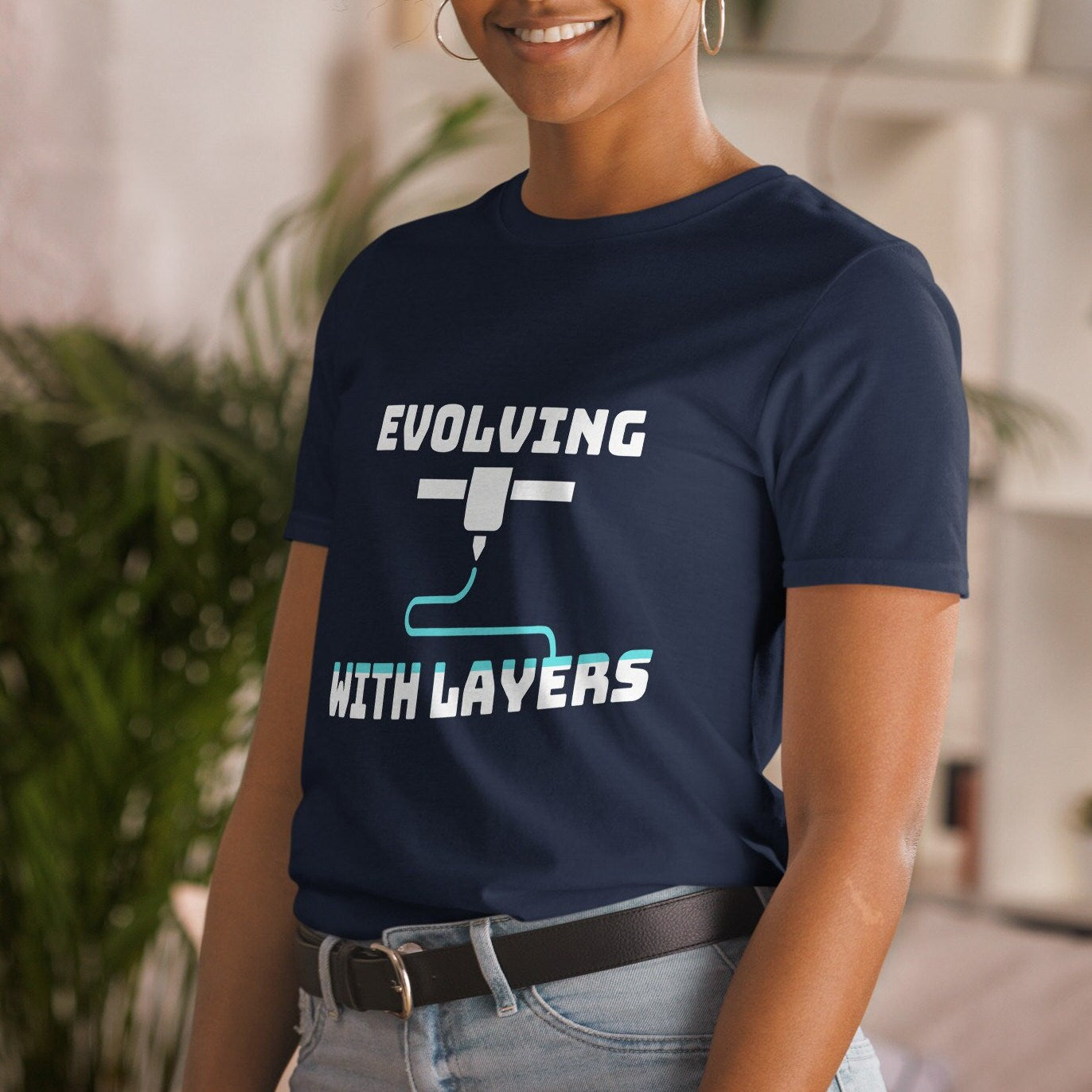 Evolving with Layers Funny 3D Printer T-shirt