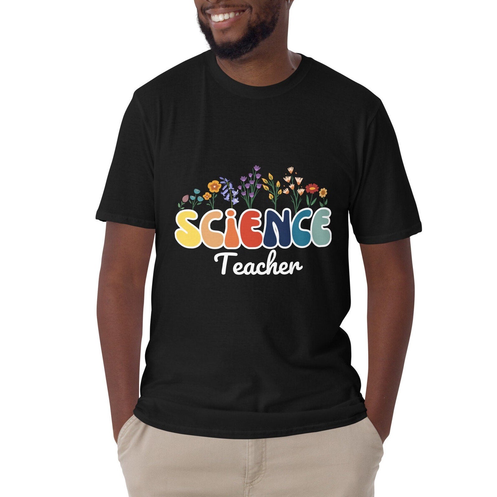 Retro Wildflowers Science Teacher T-shirt