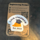 Graduation Civil Engineer Sticker. Funny Engineering Graduate decal