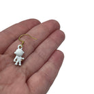 Small Science Space White Astronaut with Star Earrings