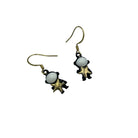 Small Science Space Black Astronaut with Star Earrings