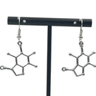 Caffeine Molecule Minimalist Geometric Earrings