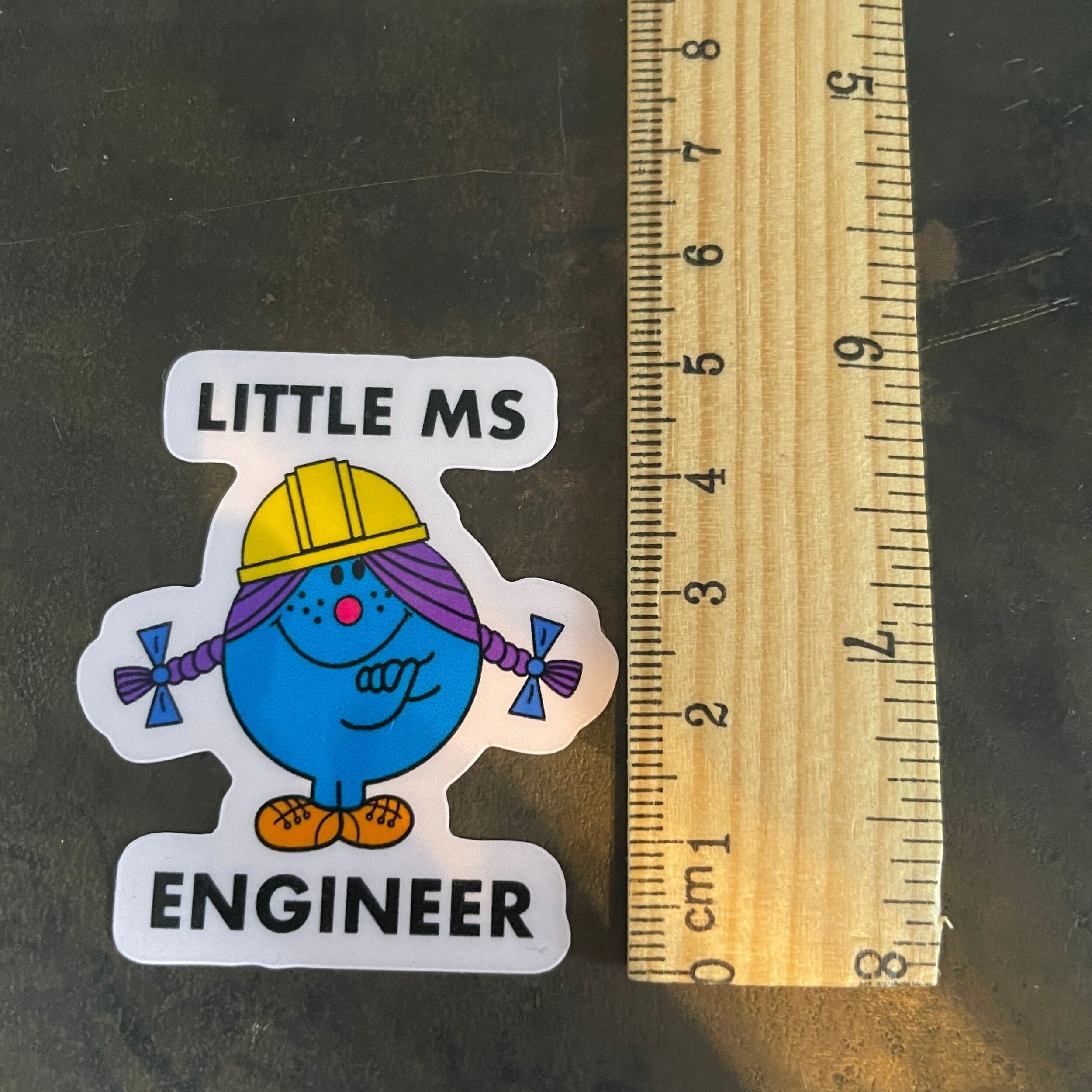 Little Ms Engineer Vinyl Coated Magnet. Women and Girls in Engineering Gift