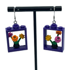 Window Flower box Statement Earrings made with upcycled LEGO®