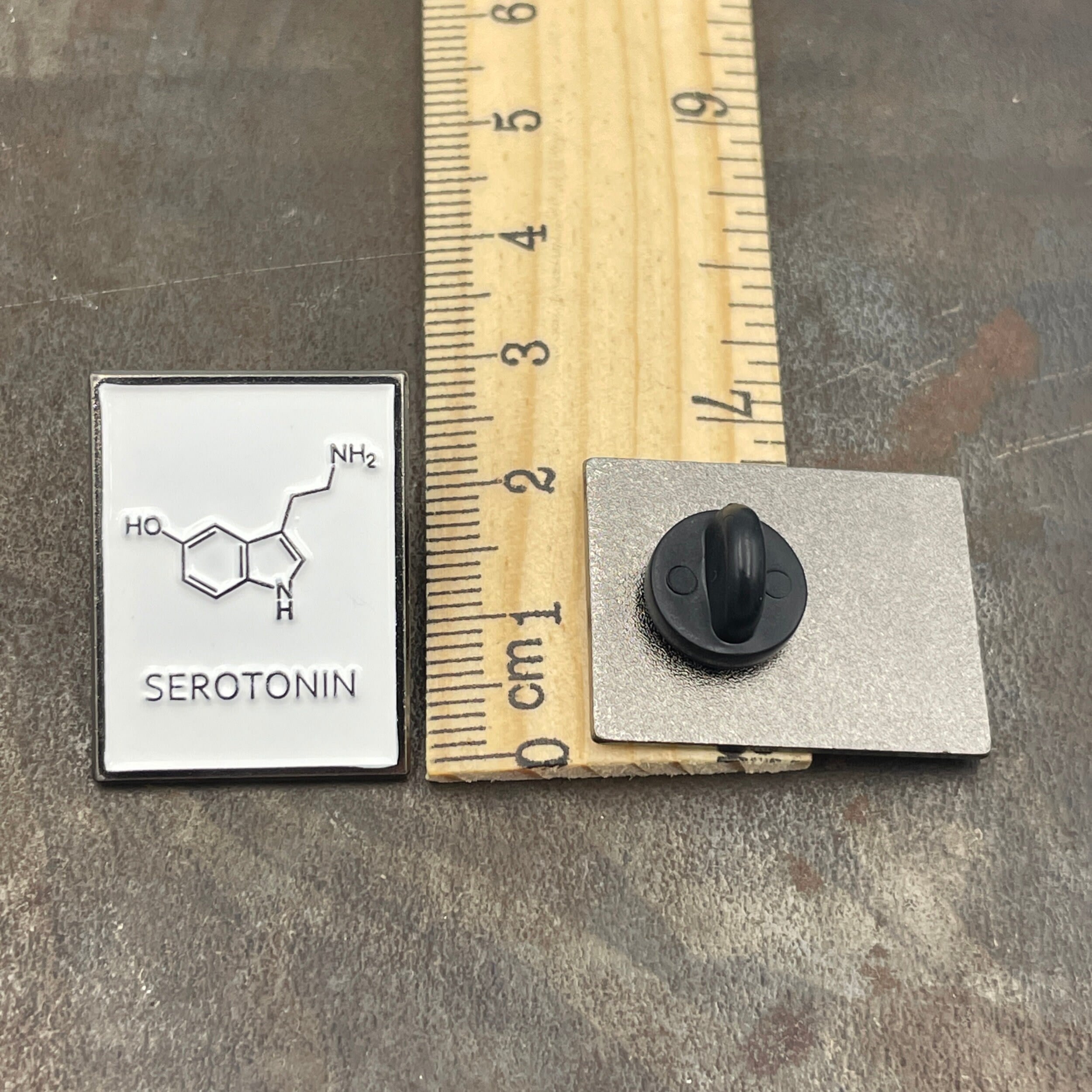 Serotonin Molecule Enamel Pin Badge