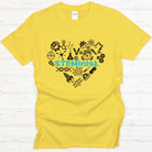 Graphic STEMinist Heart T-shirt. Women in STEM Science, Engineering, Tech and Math Daisy