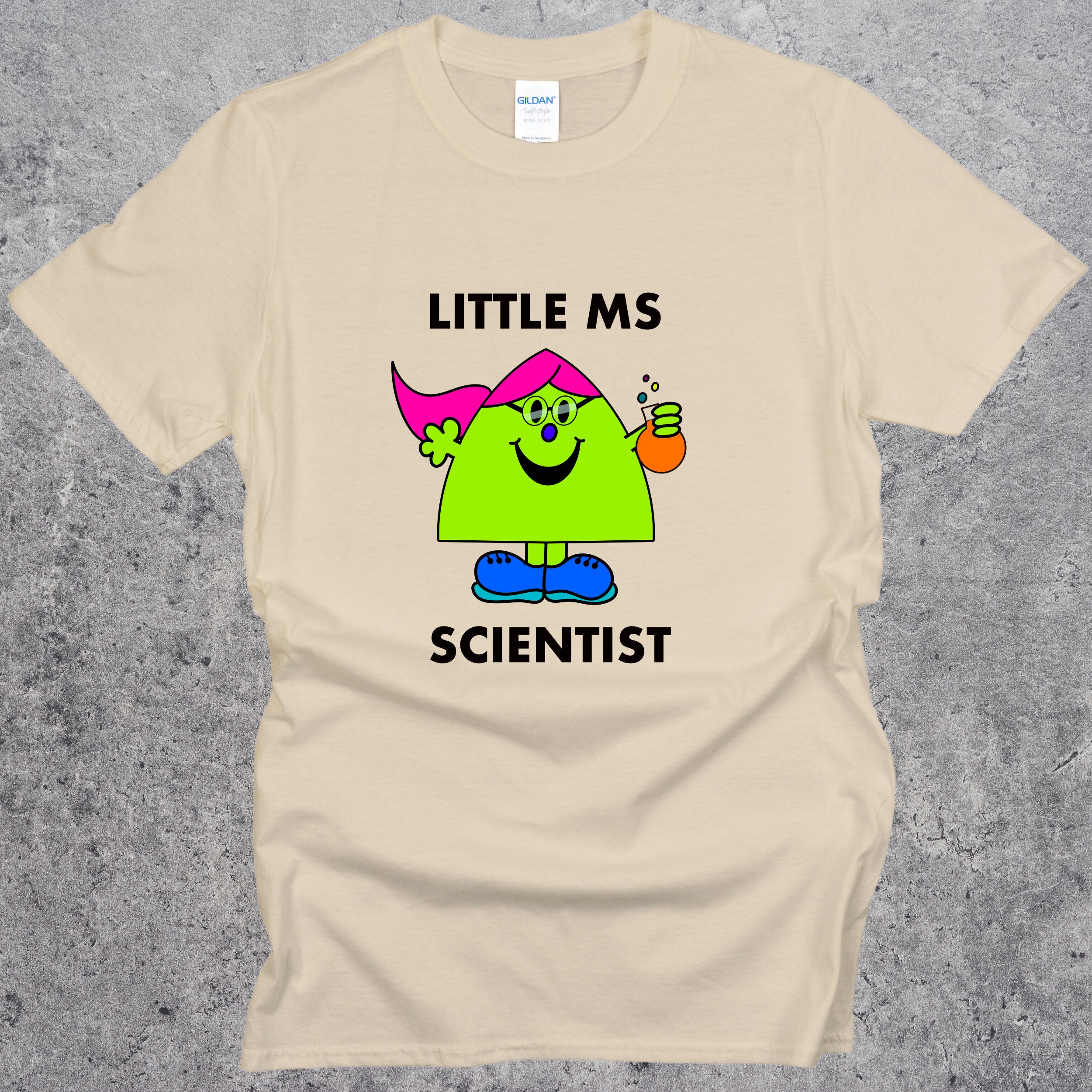 Ms Scientist T-shirt. Relaxed fit Women in Science Top Sand