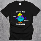 Personalised Ms Engineer T-shirt. Relaxed fit Women in Engineering Top Black