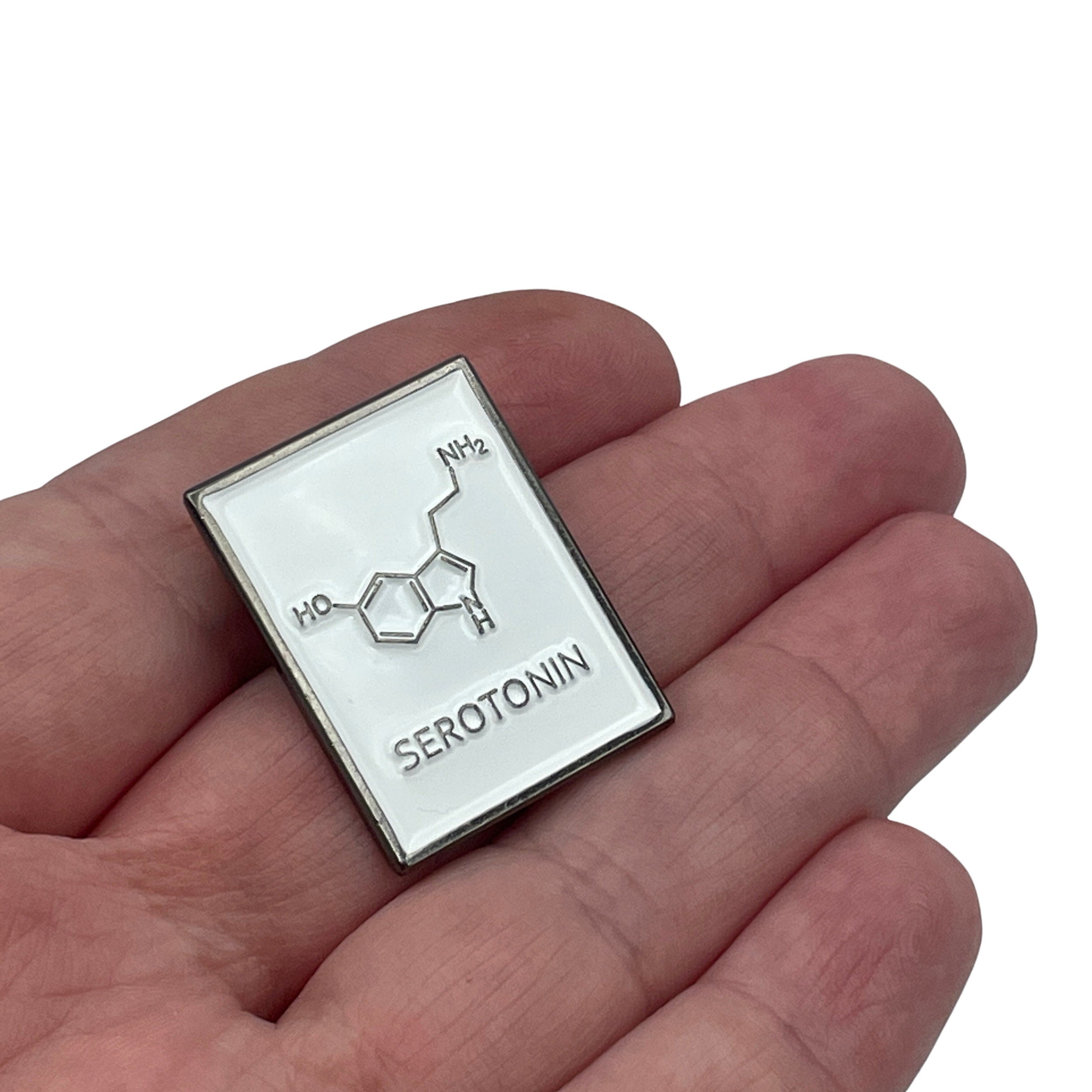 Serotonin Molecule Enamel Pin Badge