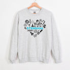 STEMinist Heart Sweatshirt. Women in STEM Science, Engineering, Technology & Math Top Ash