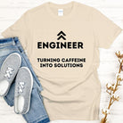 Engineering Turning Caffeine into Solutions T-shirt. Coffee Funny Engineer Top