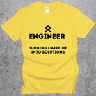 Engineering Turning Caffeine into Solutions T-shirt. Coffee Funny Engineer Top Daisy