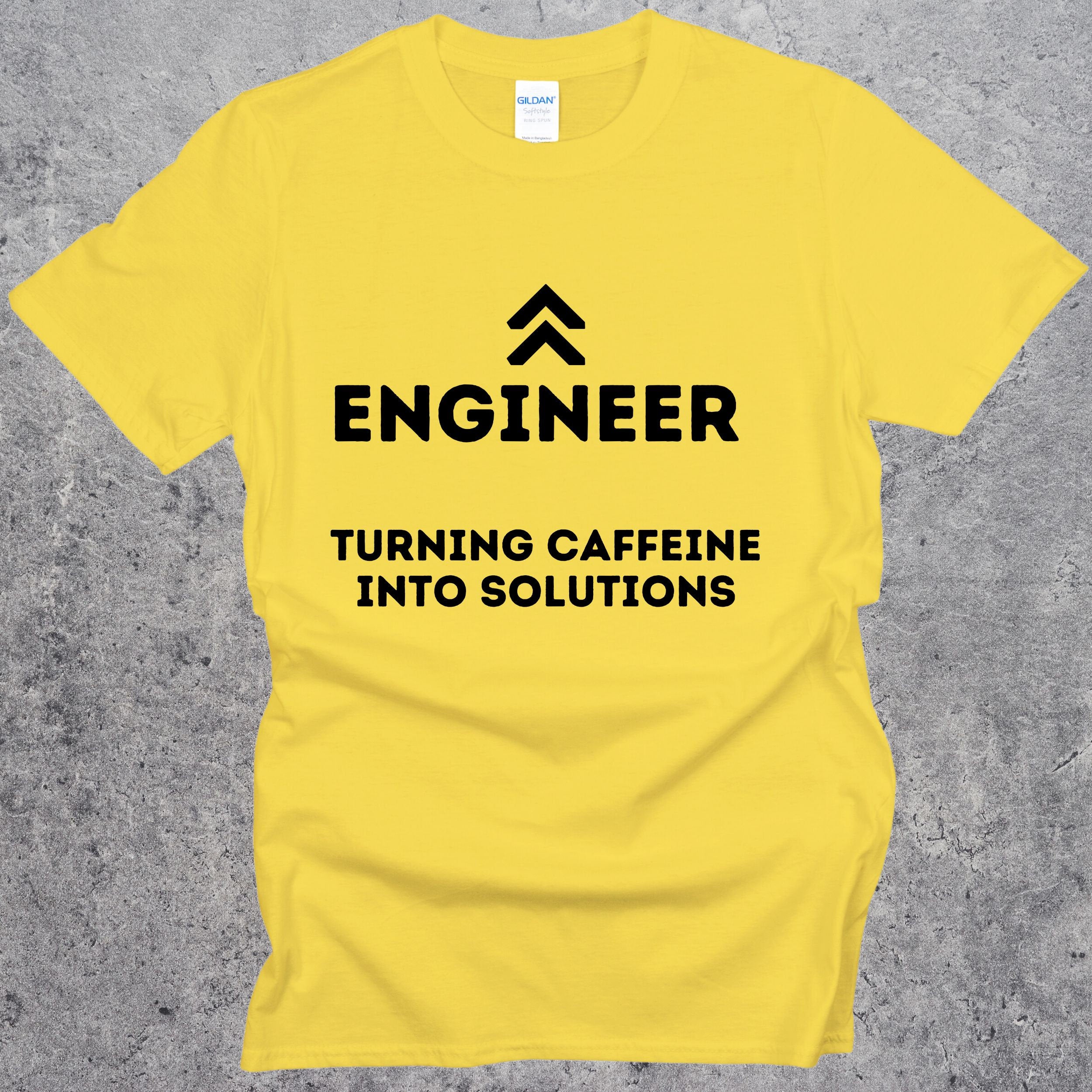 Engineering Turning Caffeine into Solutions T-shirt. Coffee Funny Engineer Top Daisy