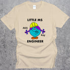 Personalised Ms Engineer T-shirt. Relaxed fit Women in Engineering Top Sand