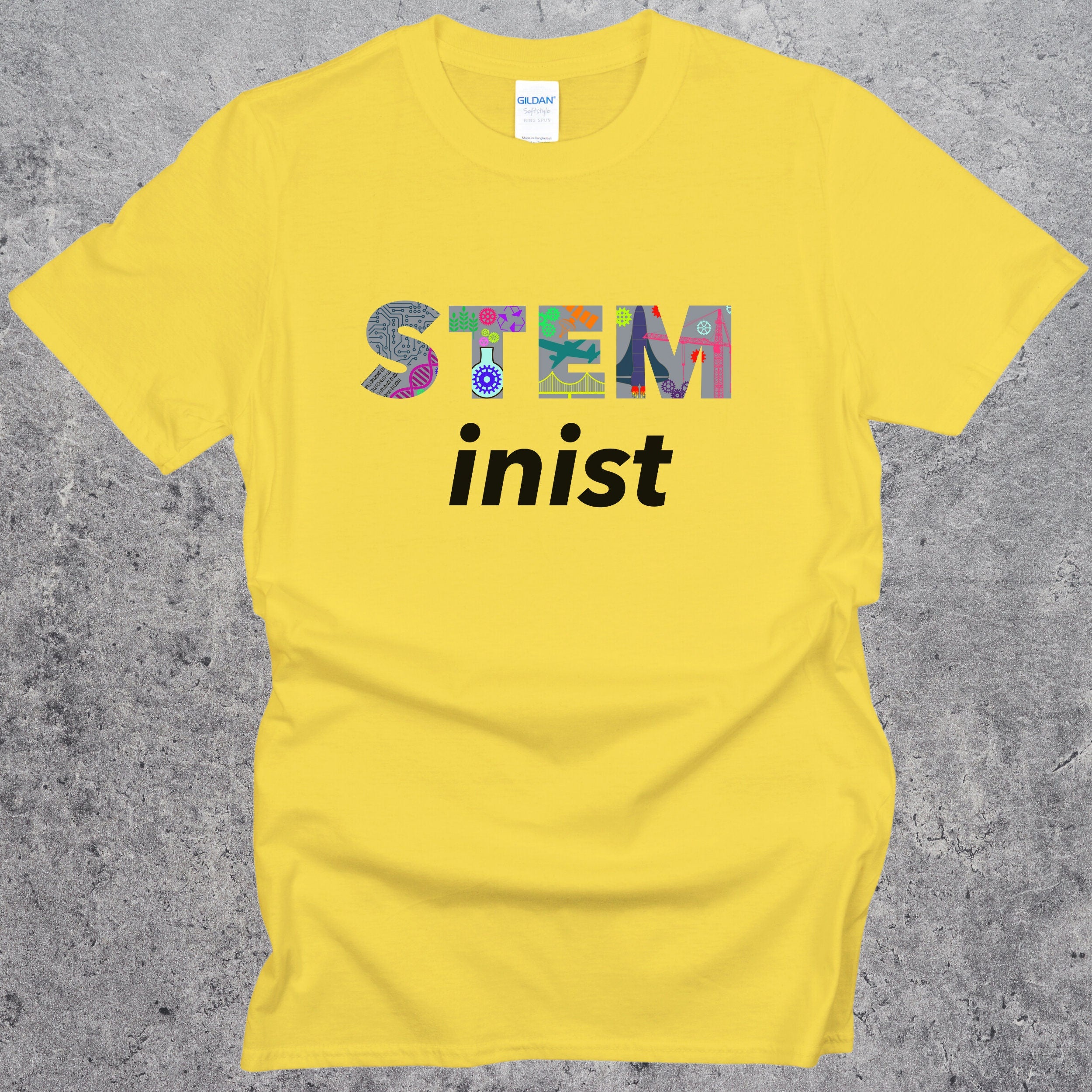 Graphic STEMinist T-shirt. Women in STEM Science, Engineering, Technology and Math Top Daisy