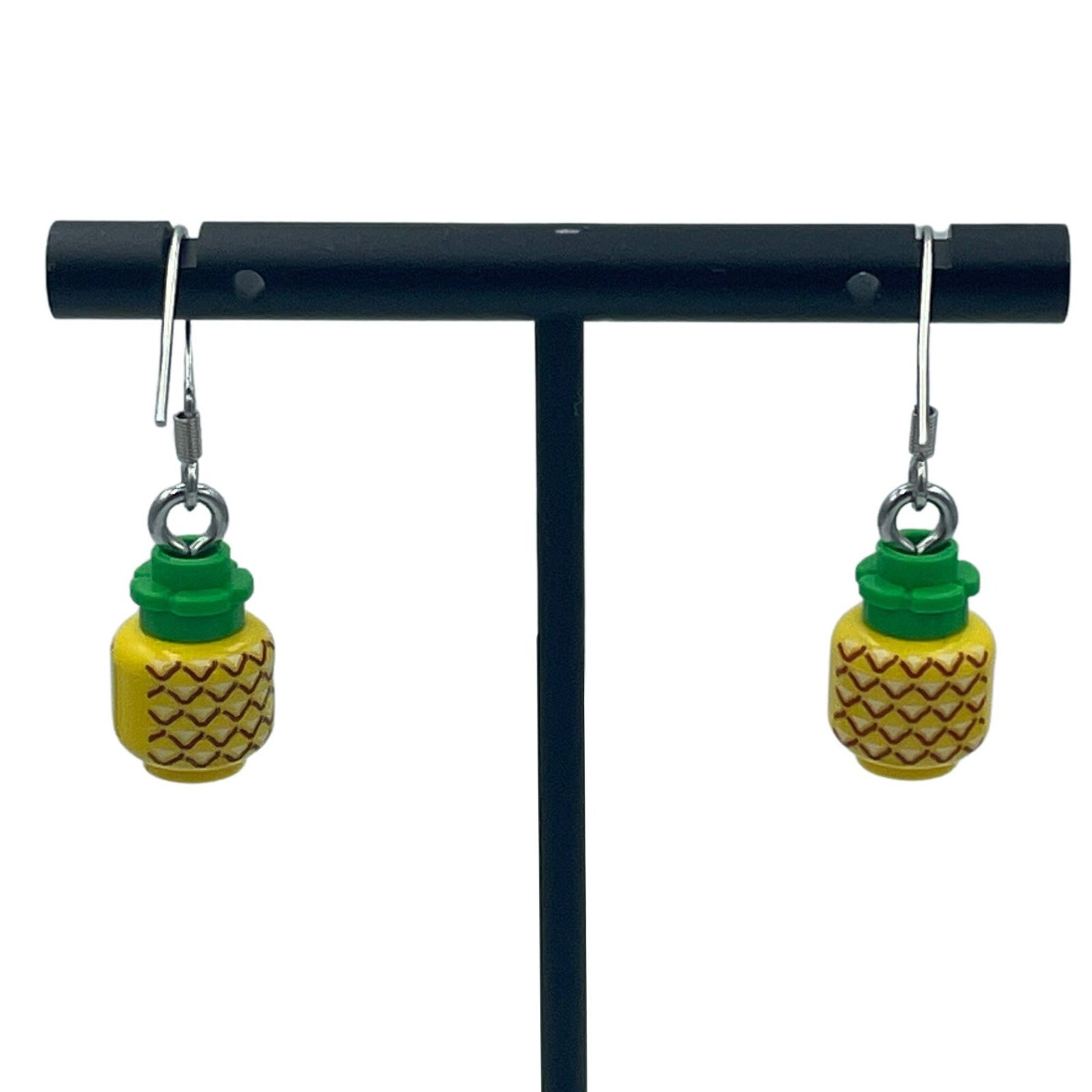 Pineapple Earrings made with upcycled LEGO®