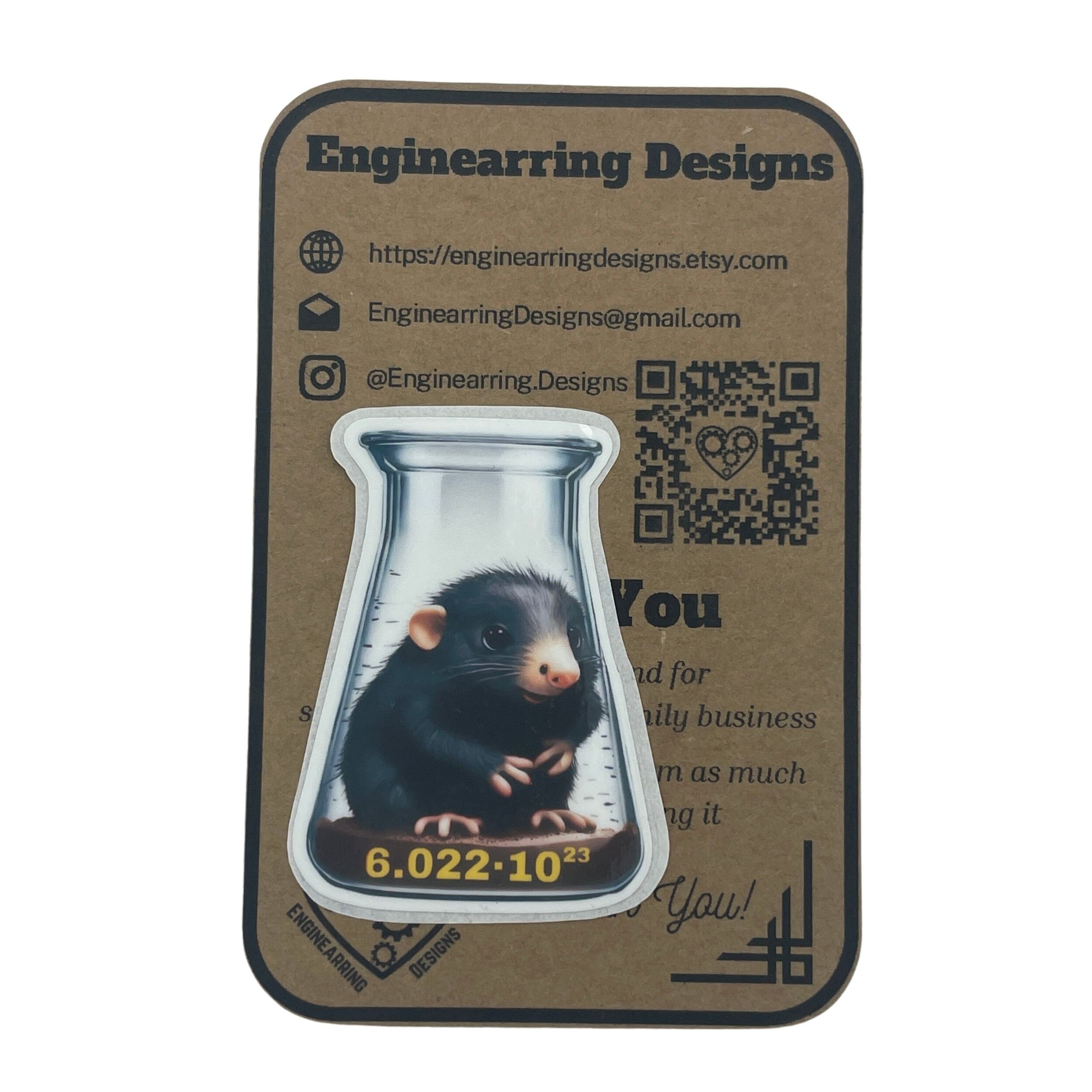 Adorable Mole in a Beaker with Avogadro's Constant Chemistry Vinyl Sticker