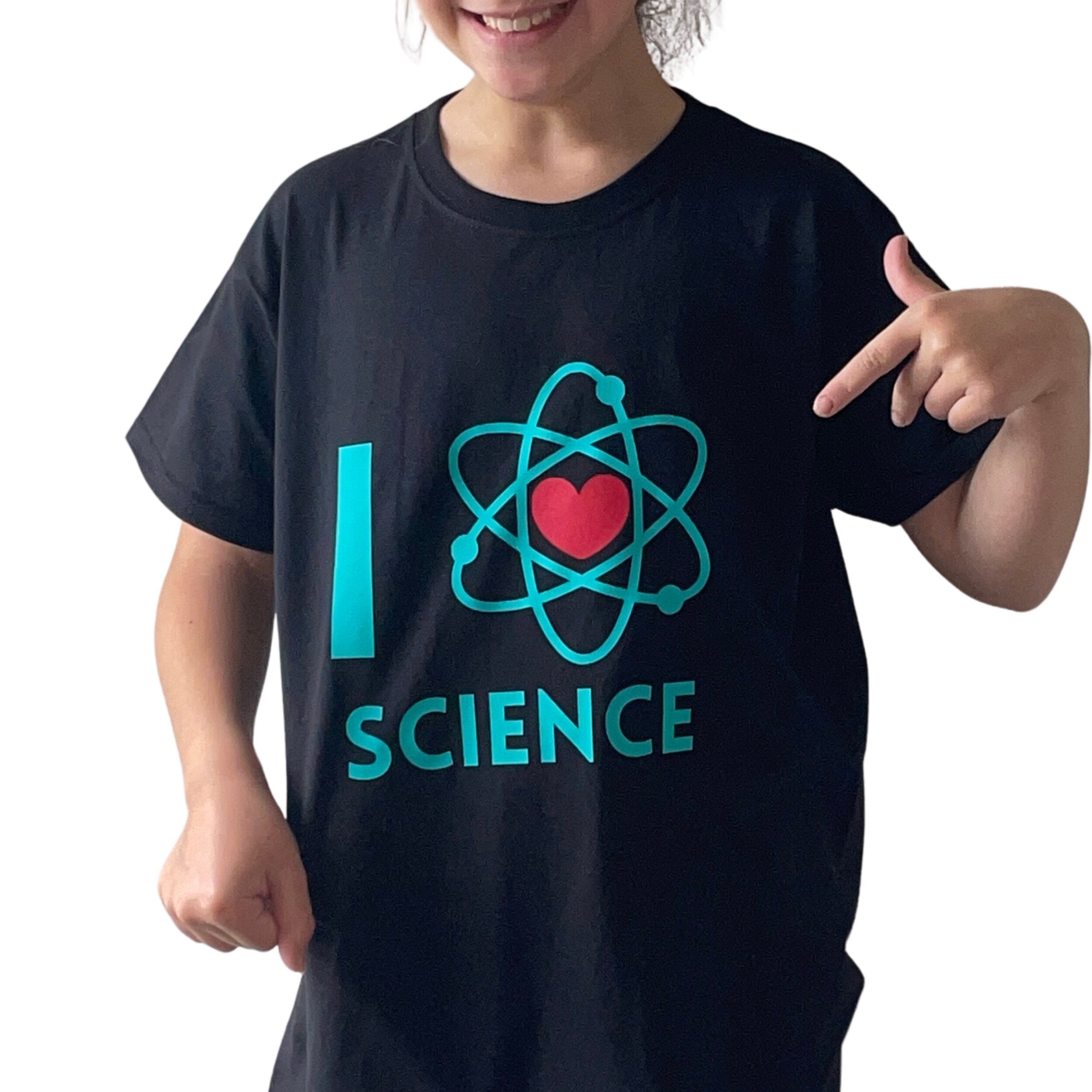 Heart Love Science kids T-Shirt! Geeky Top for your Young Scientist