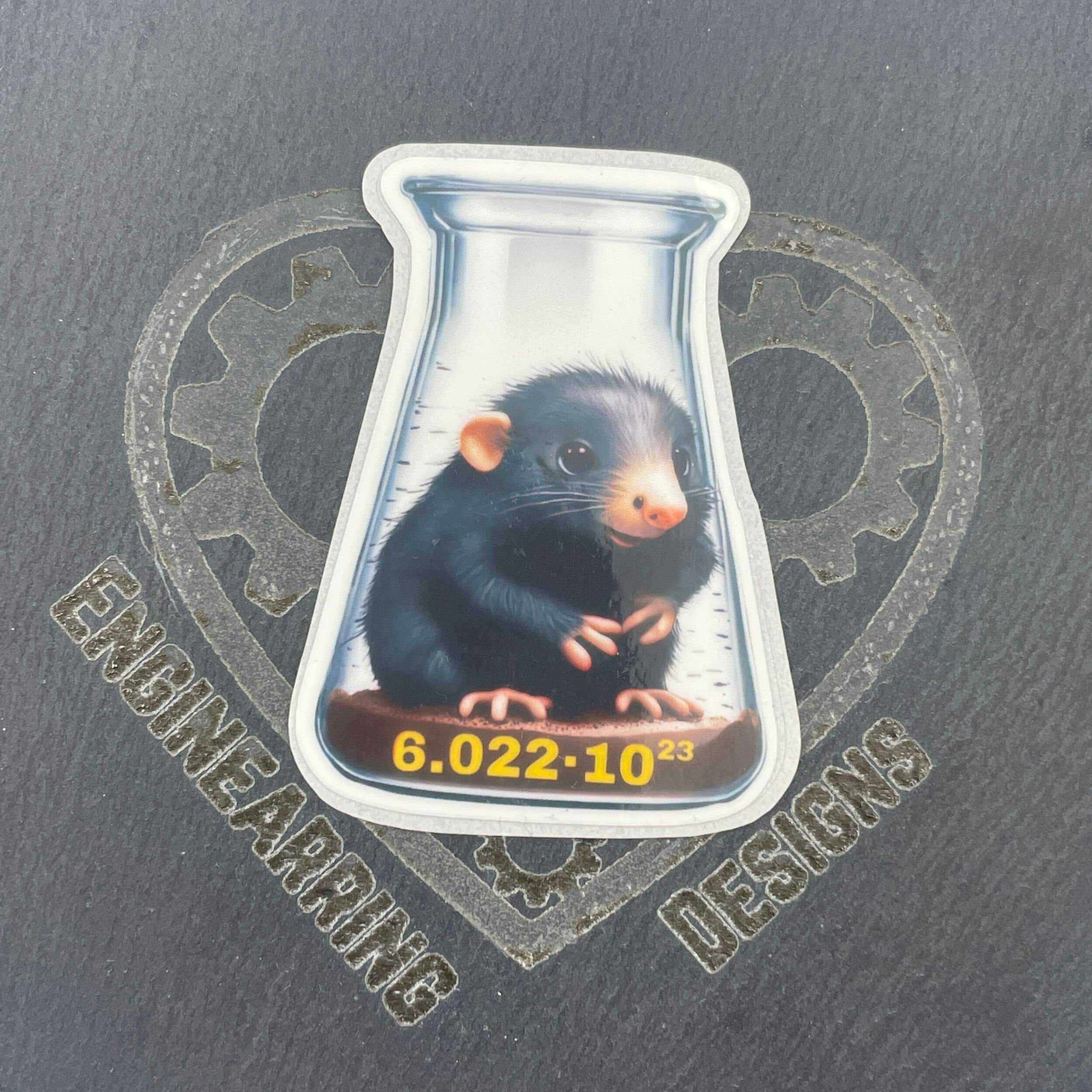 Adorable Mole in a Beaker with Avogadro's Constant Chemistry Vinyl Sticker