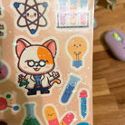 Kawaii Holographic Science Sticker Sheet. Cute Scientist decals