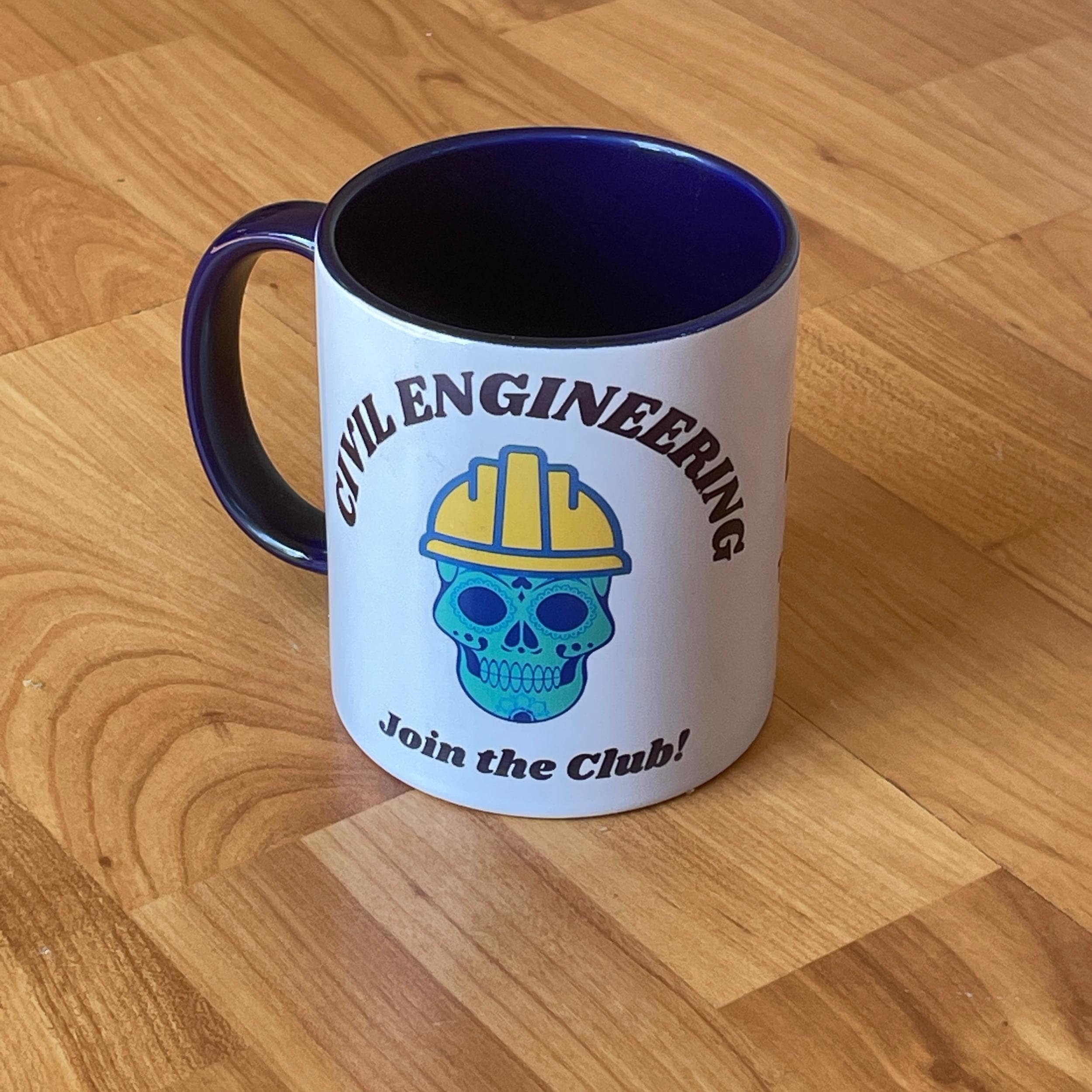 Join the Civil Engineering Club - Funny Engineer Mug with Colour Handle