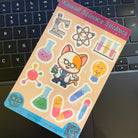 Kawaii Holographic Science Sticker Sheet. Cute Scientist decals