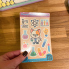 Kawaii Holographic Science Sticker Sheet. Cute Scientist decals