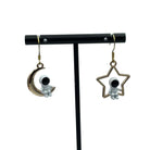 Cute Kawaii Star and Moon Astronaut Space Earrings