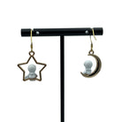 Cute Kawaii Star and Moon Astronaut Space Earrings