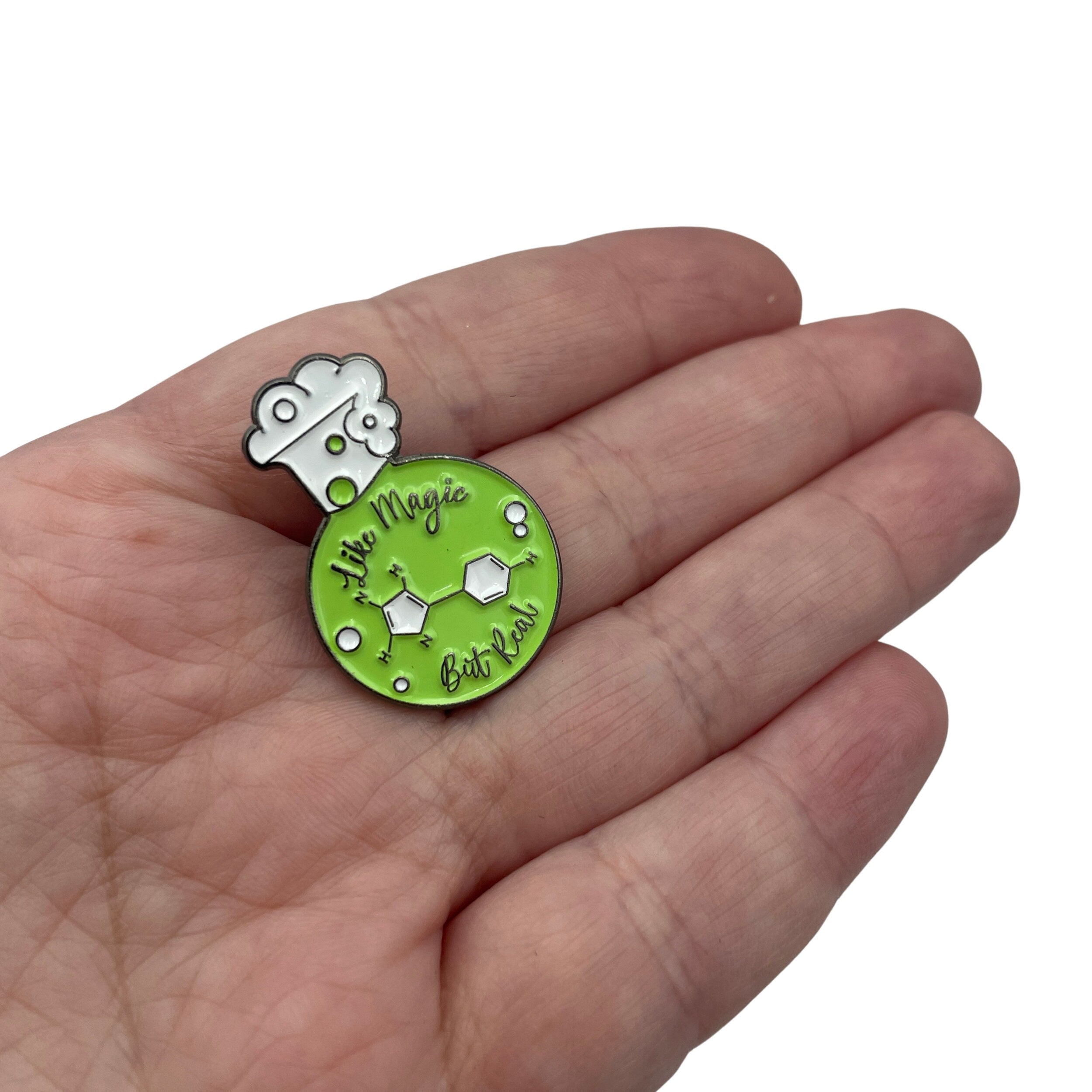 Like Magic but Real Green Science Enamel Pin Badge