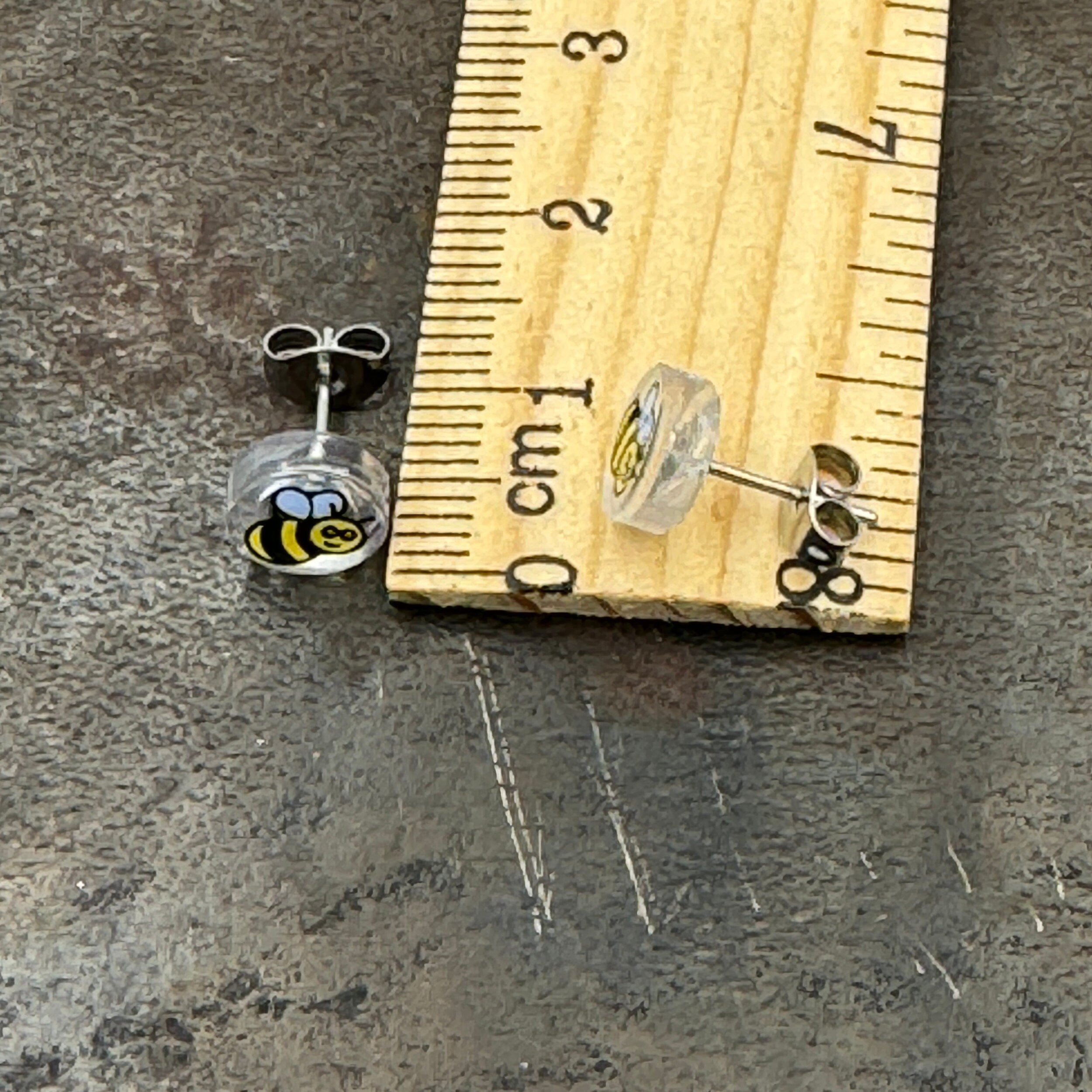 Bee Stud Earrings Made with upcycled LEGO®