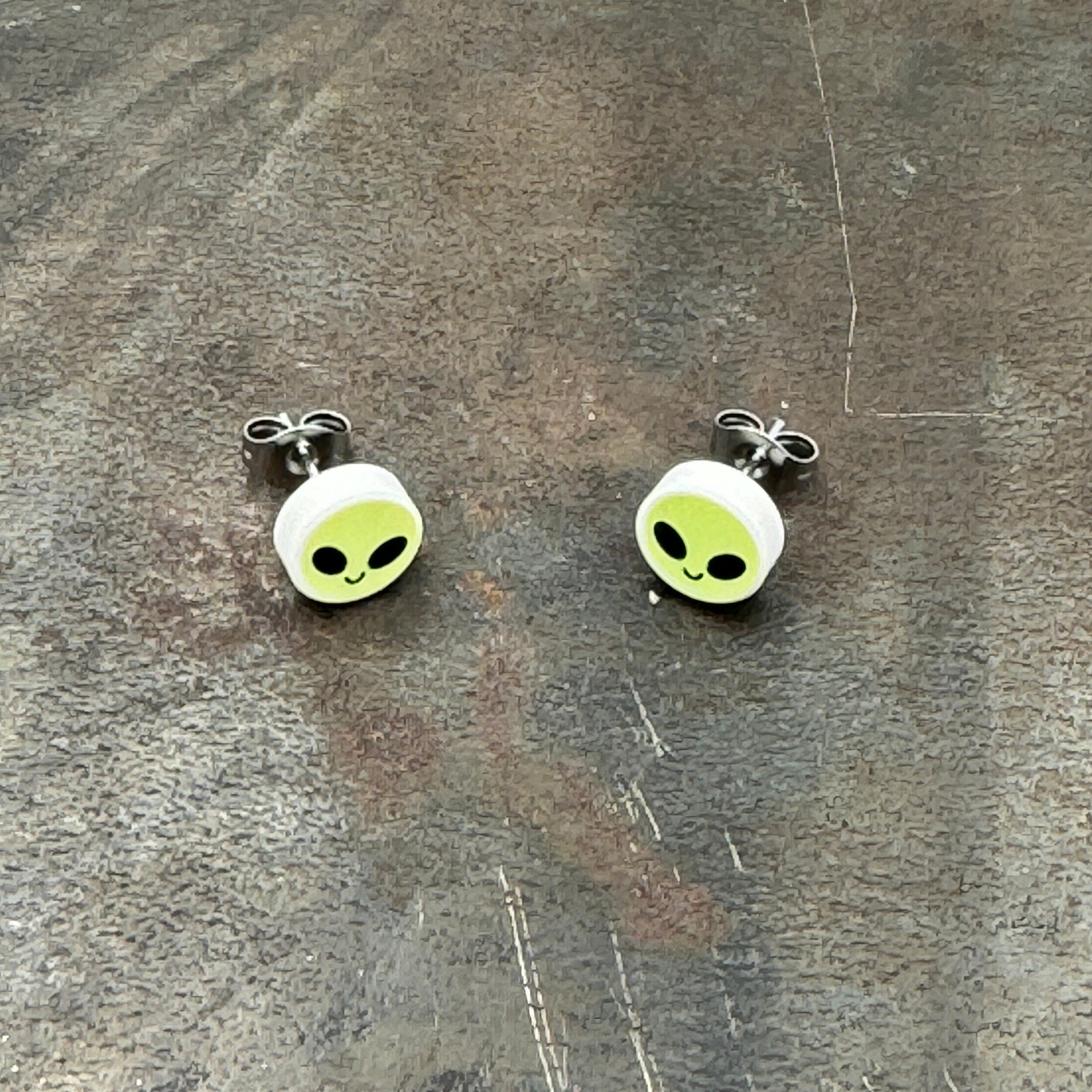 Alien Stud Earrings made with upcycled LEGO®