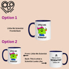 Personalised Woman Ms Scientist Mug with Colour Handle. Customise with Name and Design Science Gift.