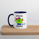 Personalised Woman Ms Scientist Mug with Colour Handle. Customise with Name and Design Science Gift.