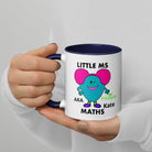 Personalised Woman Ms Maths Mug with Colour Handle. Customise with Name Mathematics Gift