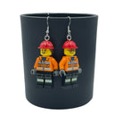 Engineer Earrings made with upcycled LEGO®. Perfect for Woman in Engineering