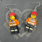 Engineer Earrings made with upcycled LEGO®. Perfect for Woman in Engineering