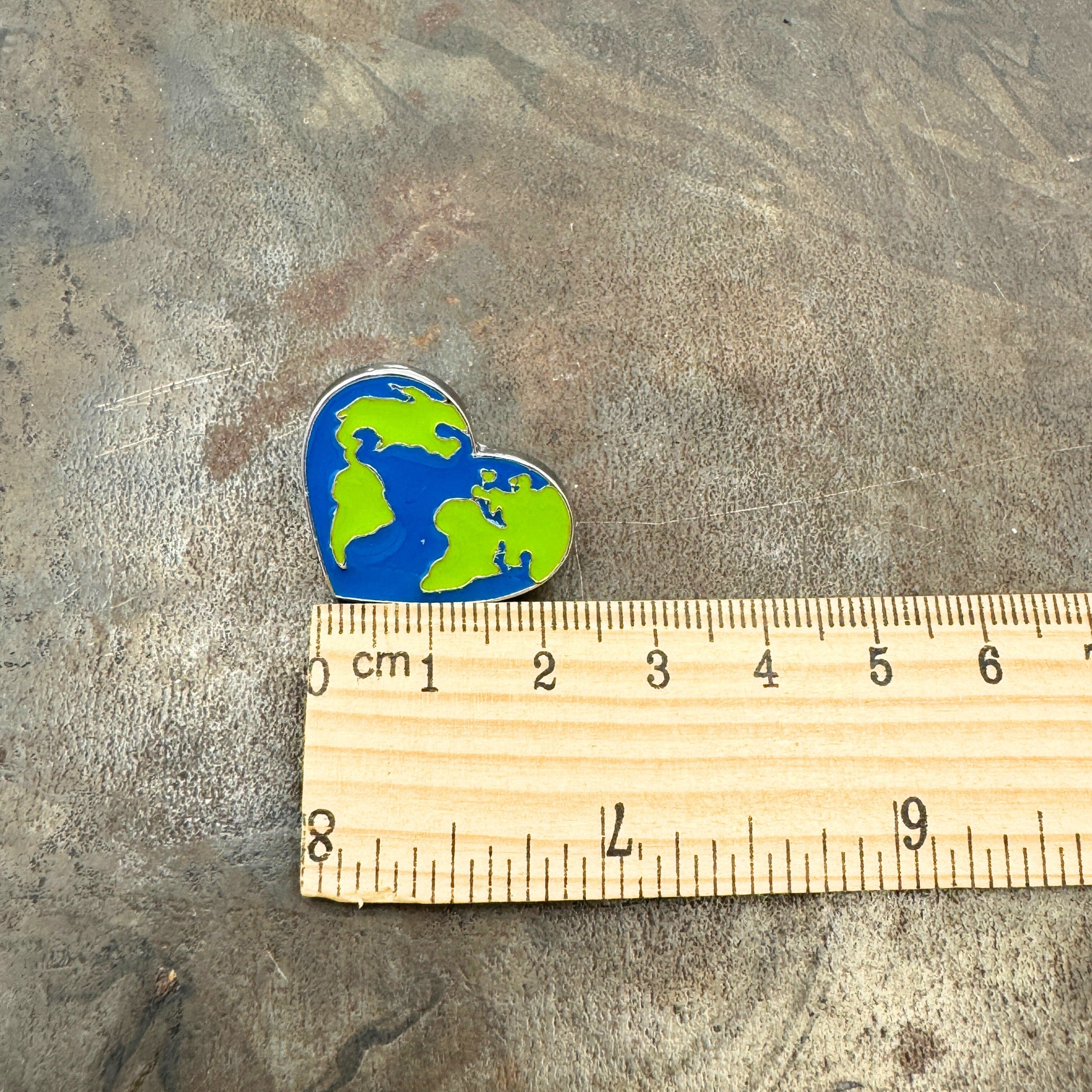 Heart Earth Enamel Pin Badge. Environmental Sustainability Kawaii Pin