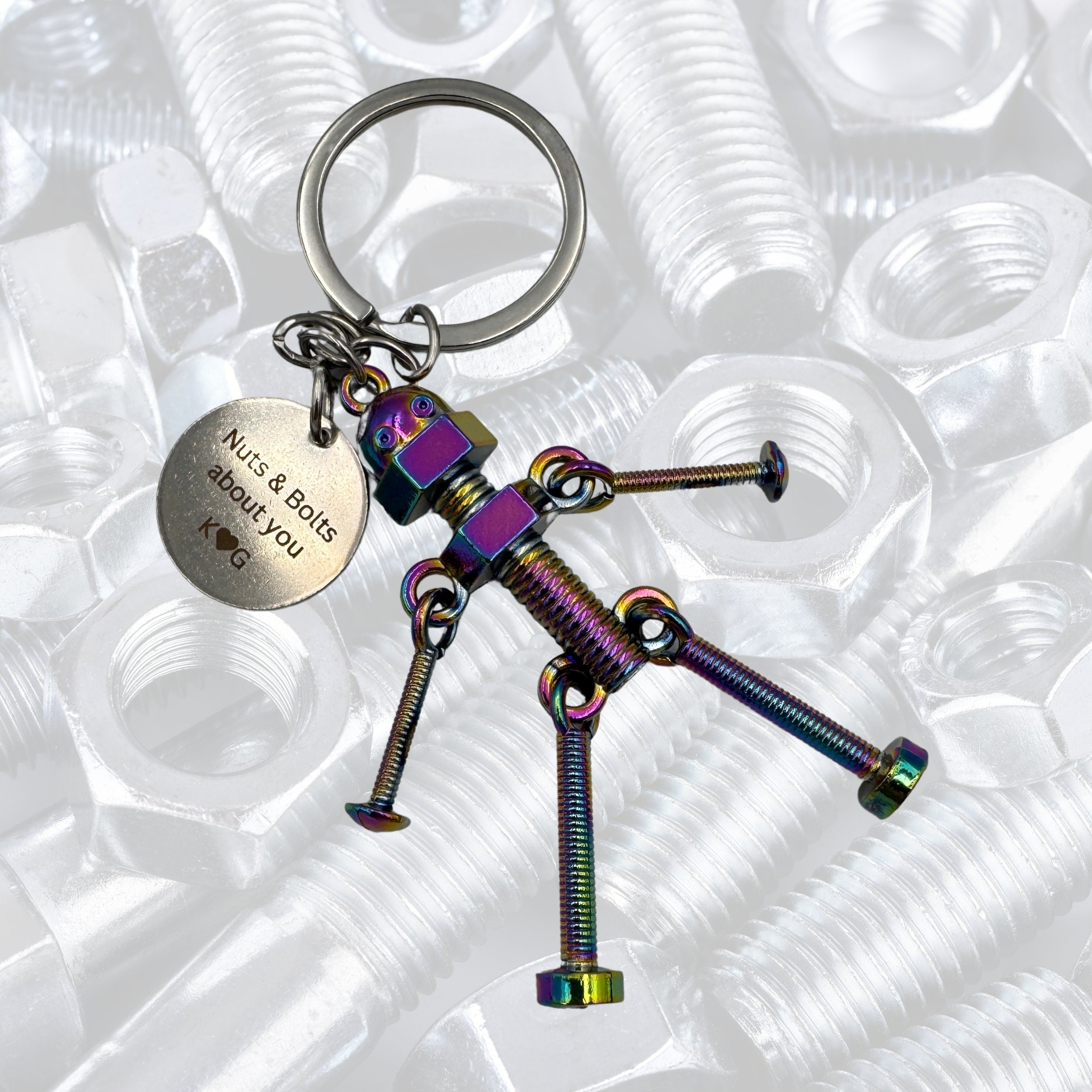 Personalised Robot Keyring. Includes custom personalisation. STEM, Engineer or Science gift.