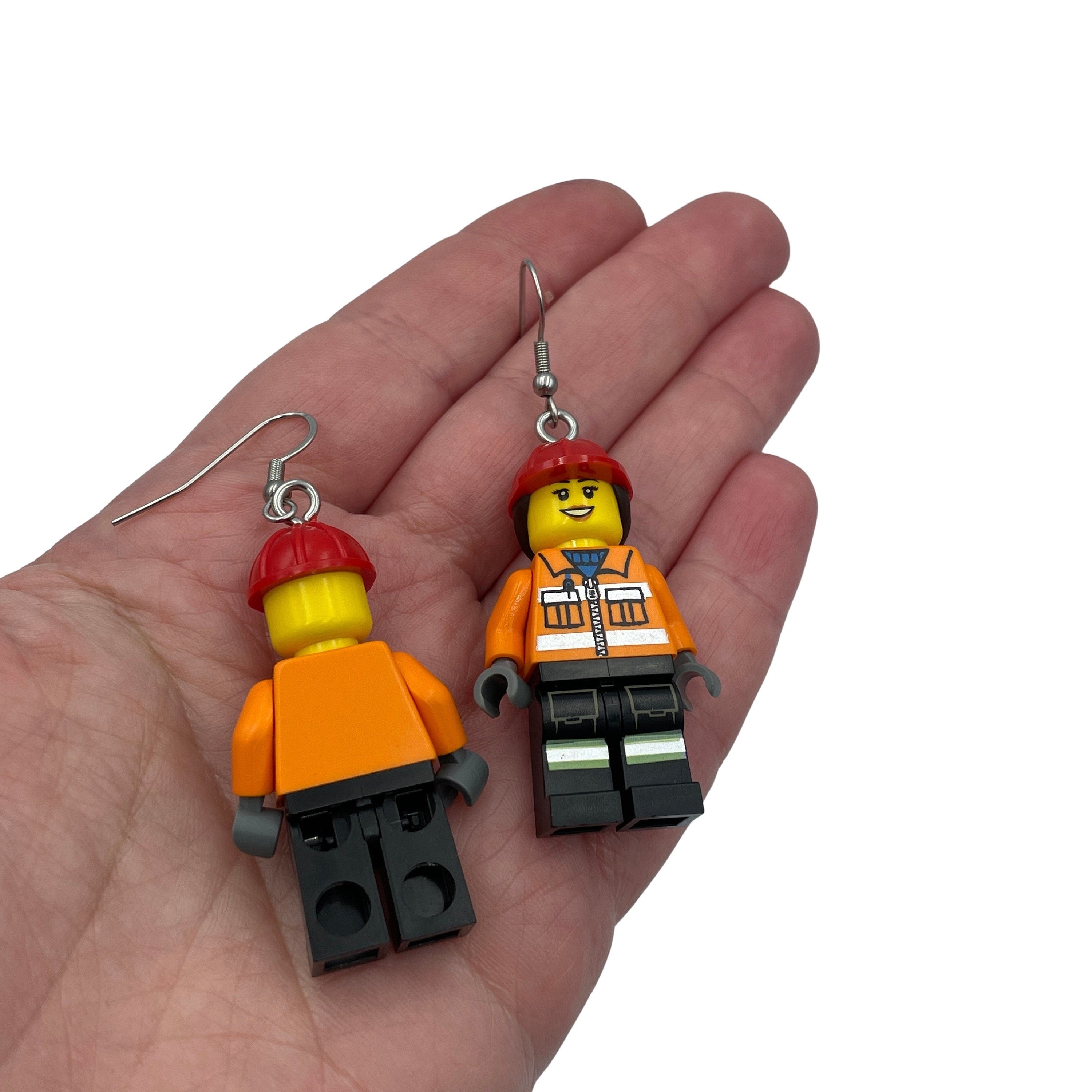 Engineer Earrings made with upcycled LEGO®. Perfect for Woman in Engineering