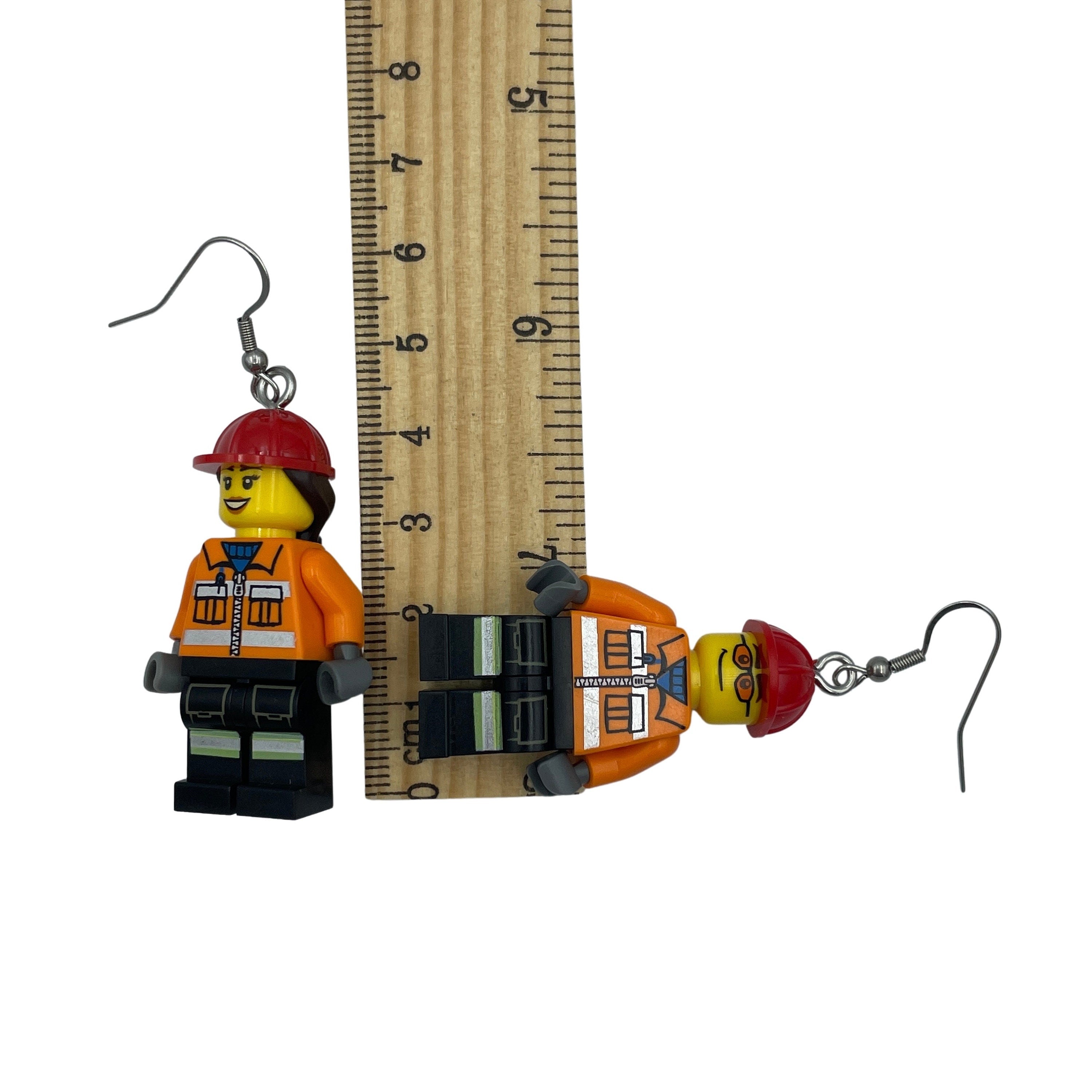 Engineer Earrings made with upcycled LEGO®. Perfect for Woman in Engineering