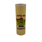 Personalised Ms Scientist Yellow Tumbler. Funny Geeky STEM Unique Scientist Gift. Science Home Office Accessories.