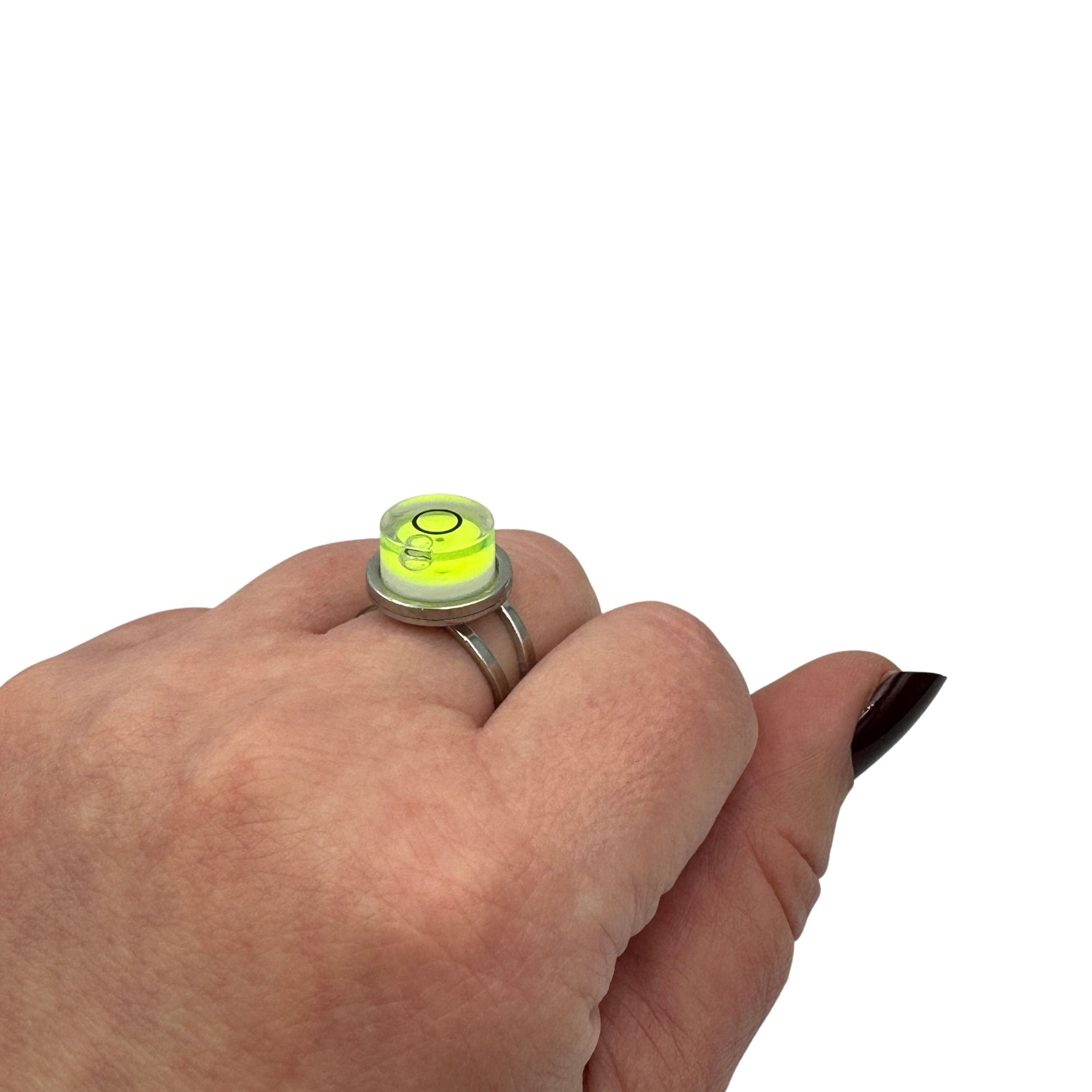 Functioning Round Spirit Level Ring. Unique gift for engineers, technicians, enthusiastic DIYers, or just your level headed friend ;)