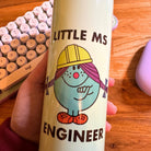 Personalised Ms Engineer Light Mint Tumbler. Funny Geeky STEM Unique Engineering Gift. Science Home Office Accessories.