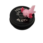 Personalised Axolotl Pocket Pal. Custom Marine Animal Buddy in a Tin. I love you alotl mini tin pet. Laser engraved small pal.