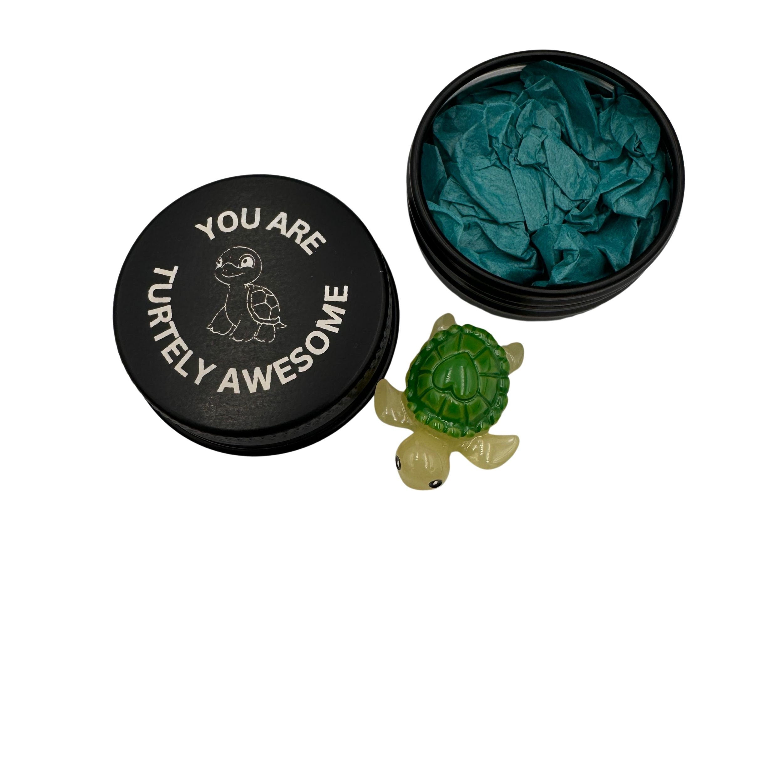 Personalised Turtle Pocket Pal. Custom Marine Animal Buddy in a Tin. You are Turtely Awesome mini tin pet. Laser engraved small pal.